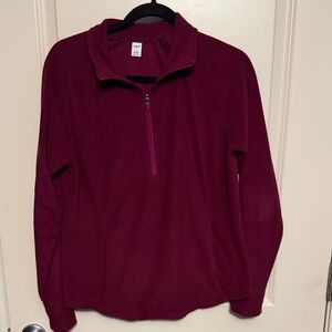 Half-Zip Maroon Fleece Pullover